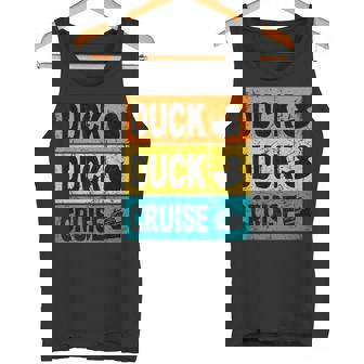 Retro Duck Duck Cruise Shirt Tags Caribbean Cruise Vacation Tank Top - Monsterry