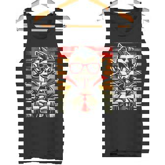 Retro Hipster Vampire With Smoothie Halloween Vampire Tank Top - Monsterry