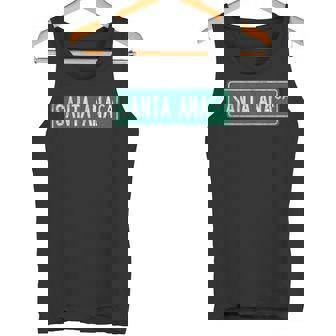 Retro Style Santa Ana CA Street Sign Tank Top - Monsterry