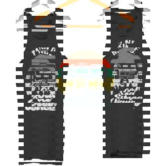 Retro Sunset Camper Camping Club Trailer Graphic Tank Top - Monsterry