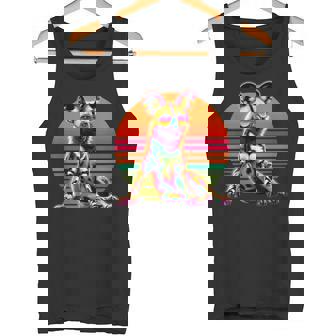 Retro Sunset Sunglasses African Wild Dog Painted Dog Tank Top - Monsterry