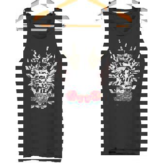 Lets Rock Rock & Roll Esqueleto Mano Retrointage Rock Concierto Camiseta sin mangas - Regaloses
