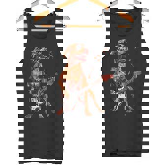 Rock Vizsla Dog Playing Guitar Guitar Vizsla Tank Top - Monsterry