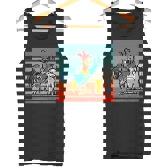 Rooster Beer Tap Pouring Beer Colorful Rooster Bar Scene Premium Tank Top - Monsterry