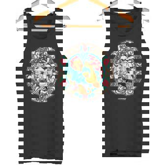 Rosie The Riveter Childless Cat Lady Feminist Illustration Tank Top - Monsterry