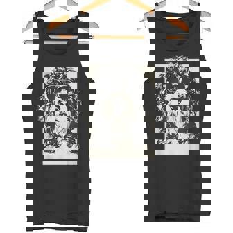 Saint Berdoodle Sketch Dog Art Sketch Tank Top - Monsterry