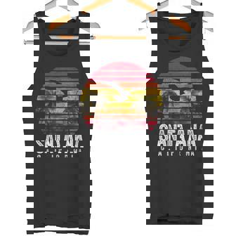 Santa Ana California CA Vintage Retro Sunset Beach Tank Top - Monsterry