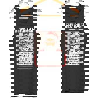 Santa Busted Fun Father Christmas Santa Claus Mugshot Tank Top - Monsterry