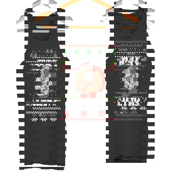 Santa Claus Weightlifting Christmas Fitness Gym Xmas Men Tank Top - Monsterry