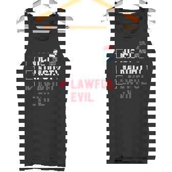 Santa's Lawful Evil List D20 Tabletop Christmas Tank Top - Monsterry