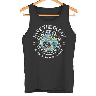 Save The Ocean Keep Sea Plastic Free Turtle Tank Top - Geschenkecke