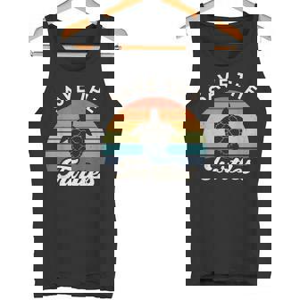 Save The Sea Turtles Endangered Species Turtle Retro Vintage Tank Top - Monsterry