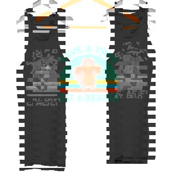 Save A Tree Eat A Beaver For Earth Planet Saving Lover Tank Top - Monsterry