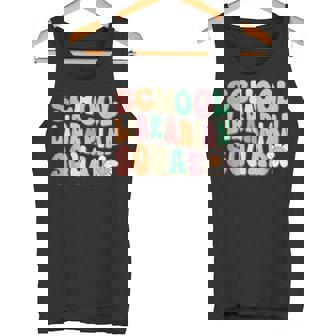 School Librarian Squad Retro Groovy Library Vibes Tank Top - Monsterry