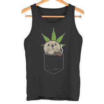 Sea Otter Smoking Weed Cannabis Blunt 420 Thc Stoner Tank Top - Geschenkecke