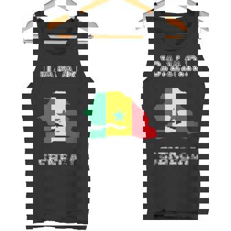 Senegal Distressed Flag Dakar Pride Premium Tank Top - Monsterry