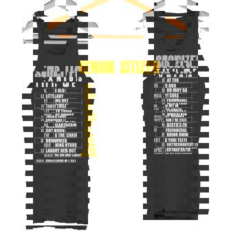 Senior Citizen Texting Code Elderly Gag Tank Top - Monsterry