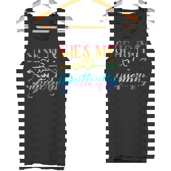 She's My Cupcake Butterfly Matching Lesbian Couple Rainbow Tank Top - Monsterry