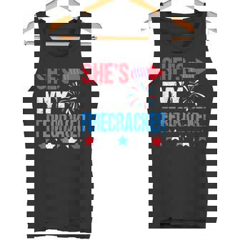 She's My Firecracker Matching 4th Of July Shirts For Couples Tank Top - Monsterry