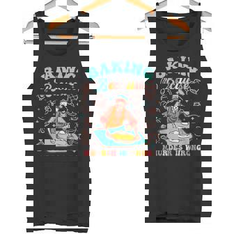 Skeleton Baker Quote Baking Because Murder Is Wrong Tank Top - Monsterry