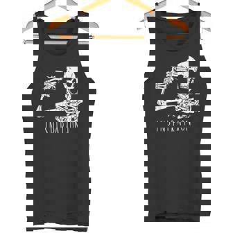 Skeleton Gun Inspiration Halloween Costume Bones Skull Tank Top - Monsterry