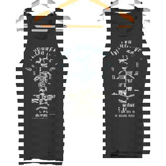 Skeleton Live Laugh Leave Me Alone Dissociate In Peace Tank Top - Monsterry