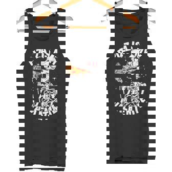 Skeleton Pizza Is My Valentine Valentine's Day Pizza Tank Top - Monsterry