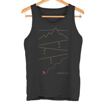 Ski One Line Line Skiing Modern Mountain Ski Top Tank Top - Geschenkecke