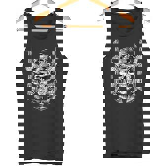 Skull And Guns Skeleton Tank Top - Monsterry