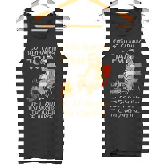 Sloth Camping Team Around Campfire Relax Lazy Camper Tank Top - Monsterry