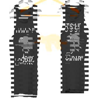 Sloth Tired Todo List Nothing Lazy Sloth Tank Top - Monsterry