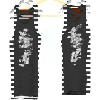 Snake And Flowers Novelty Design Flowers Reptile Scales Tank Top - Monsterry