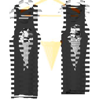 Soccer Sport Ice Cream Cone Melting Soccer Ball Tank Top - Monsterry
