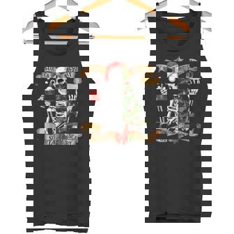 Sorta Merry Sorta Scary Christmas Skeleton Tree Men Tank Top - Monsterry
