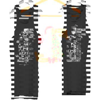 Sorta Merry Sorta Scary Christmas Skeleton Tree Xmas Tank Top - Monsterry