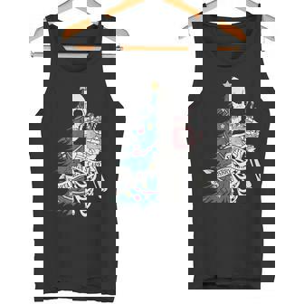 Sorta Scary Merry Sorta Christmas Skeleton Tree Santa Tank Top - Monsterry