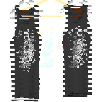 Sorta Scary Merry Sorta Christmas Skeleton Tree Santa Tank Top Tank Top - Monsterry