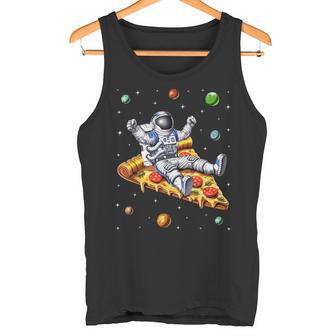 Space Astronaut Riding a Slice Of Pizza Pizza Tank Top - Monsterry