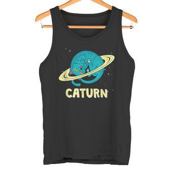 Space Cat Caturn Tank Top - Monsterry