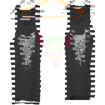 Sphynx Zombie Cat Eating Fish Face Gift For Halloween Funny Tank Top - Monsterry