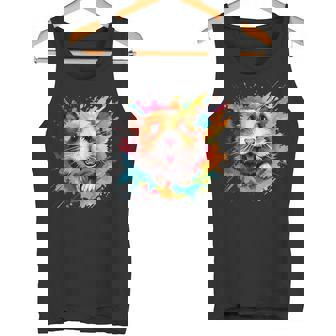 Splash Art Cute Syrian Hamster Lover Colorful Tank Top Tank Top - Monsterry