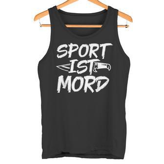 Sport Ist Mord Anti Unsporty Knife Lazy Retro Tank Top - Geschenkecke