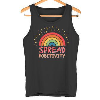 Spread Positivity Cute Rainbow Positive Mindset Tank Top - Monsterry