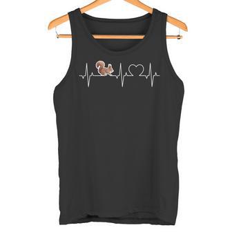 Squirrel Heartbeat Squirrel Ekg Heart Squirrel Tank Top - Geschenkecke