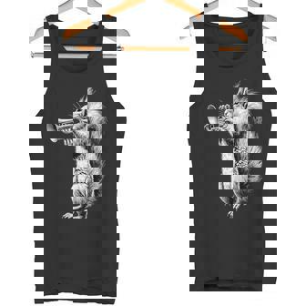 Squirrel Playing Trumpet Trumpeter Instrument Musician Tank Top - Monsterry