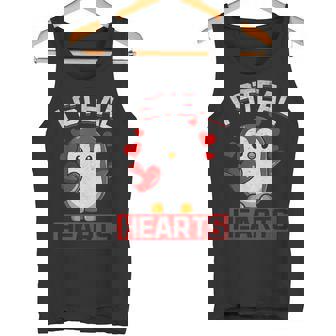I Steal Hearts Penguin With Heart Valentines Day Penguin Tank Top - Monsterry