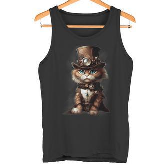 Steam Punk Portrait Cat Kitten Steampunk Sci-Fi Character Tank Top - Geschenkecke