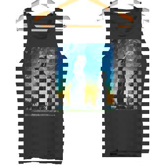 Stone Guardians Moai Sculptures Easter Island Watercolor Tank Top - Monsterry