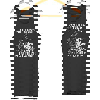 Stop Thinking Start Drinking Brain Beer Drinker Tank Top - Monsterry