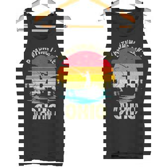 Summer Vacation Fishing Vintage Retro Ohio Pymatuning Lake Tank Top - Monsterry